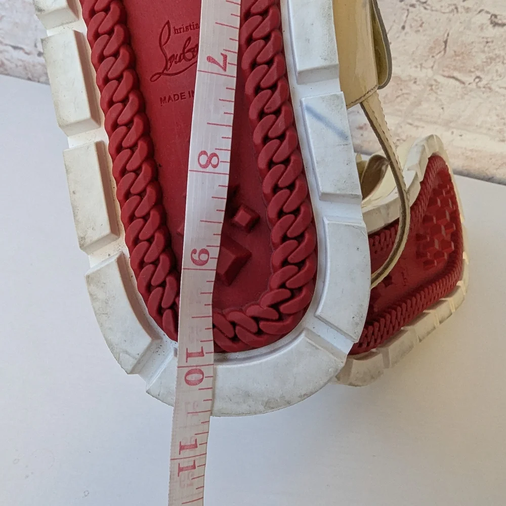 Christian Louboutin Cream Women's Sandals with Fringe - Picture 10 of 11